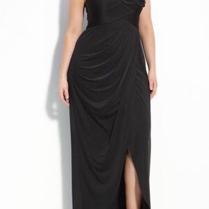 Adrianna Papell One Shoulder Black Dress